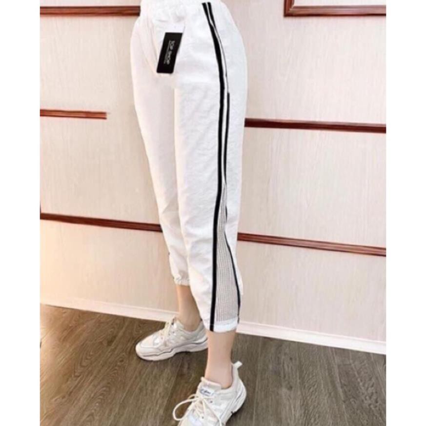 QUẦN JOGGER NỮ CÁ TÍNH PHỐI LƯỚI - chất thun da cá phối lưới - mã 0036