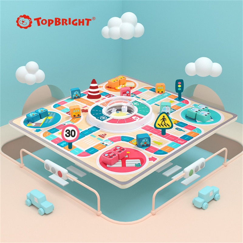 Top Bright Stereo Flying Chess Trò chơi đa chức năng Cờ vua Bàn cờ Trẻ em Trò chơi trên bàn tương tác cha mẹ-con Đồ chơi cờ vua bằng gỗ cho bé 4-6 tuổi