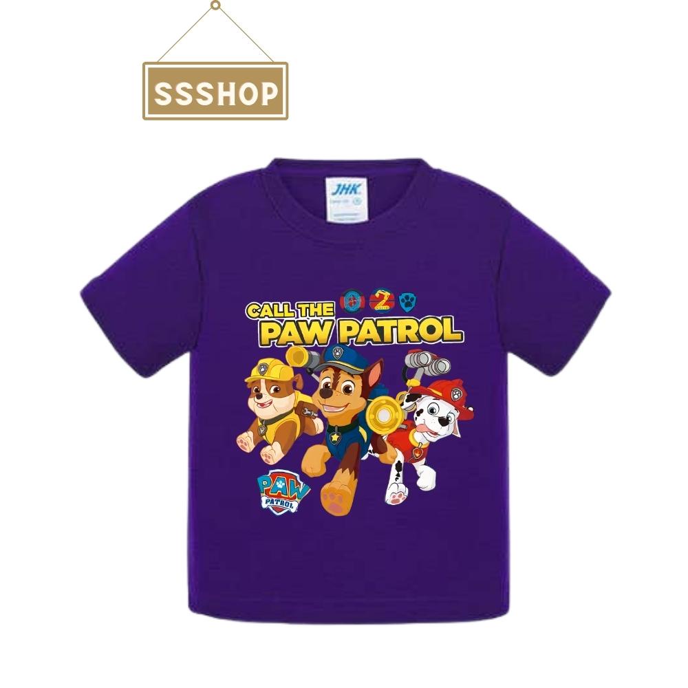 Áo thun bé trai và bé gái in hình Paw patrol Đội chó cứu hộ, Chất liệu cotton thoáng mát mềm mịn, SSSHOP 07