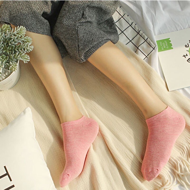 Tất Vớ Nữ Ulzzang Cotton Trơn Cổ Ngắn, Cổ Thấp Màu Pastel Siêu Mềm Mại (10 Màu)