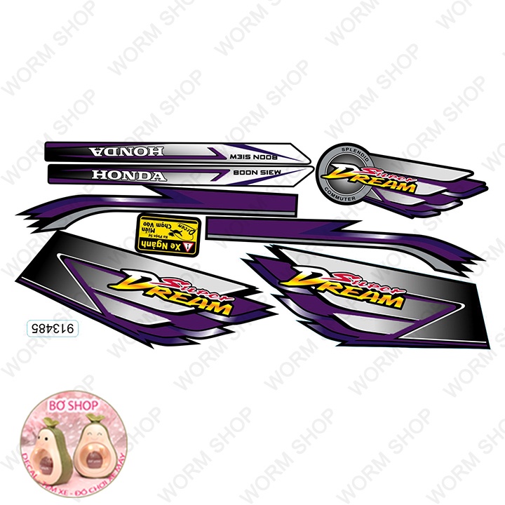 Tem xe Dream Cánh Chim - Tem 3 lớp chống phai màu