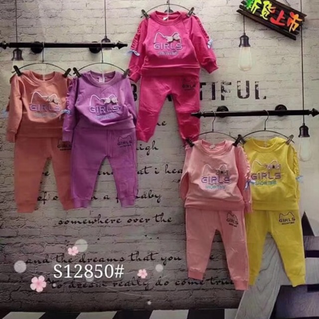 Set bộ thể thao dài tay Girls