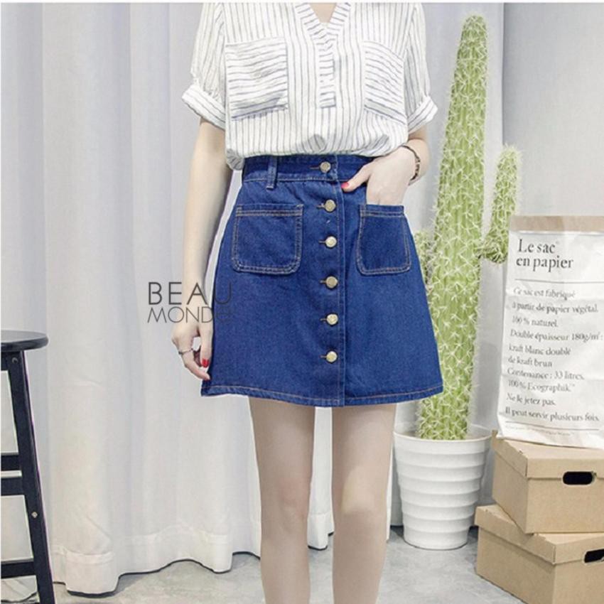 Chân Váy Bò Ulzzang , chân váy jeans chữ A