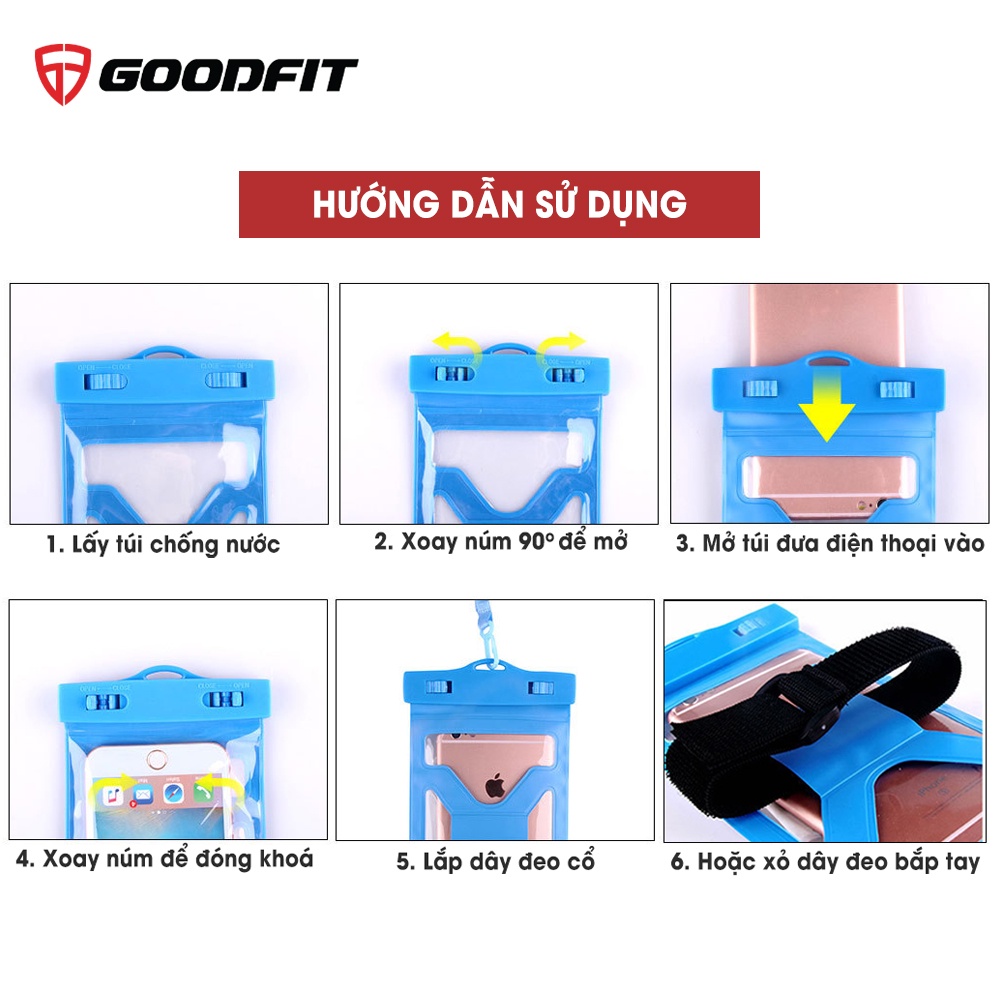 Túi chống nước điện thoại, bao đựng điện thoại 2 dây đeo, cảm ứng mượt GoodFit GF203WP