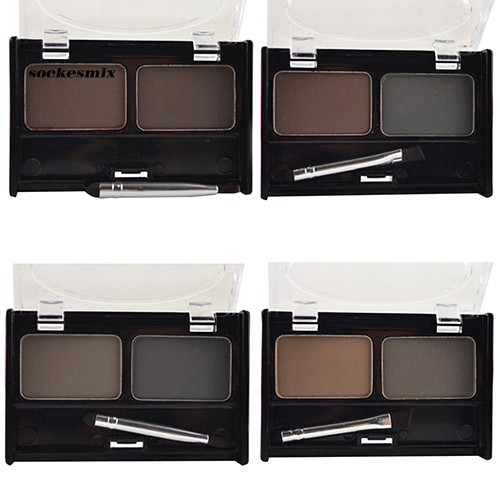 Bảng phấn trang vẽ chân mày 2 màu tự nhiên thời trang kèm cọ tiện dụng