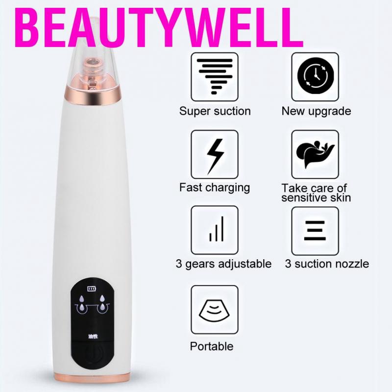 Beautywell Facial Pore Cleanser Electric Remove Blackheads Pimples Skin Beauty Massage Instrument