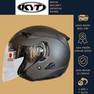 Kyt venom xám đen nhám - Mũ bảo hiểm 3/4 2 kính cao cấp size M L XL