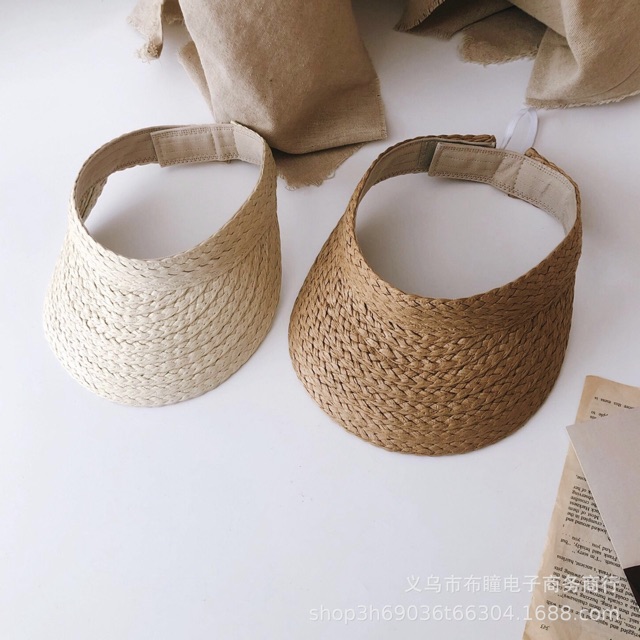 NÓN CÓI RAFFIA NỬA ĐẦU ( kèm hình thật )