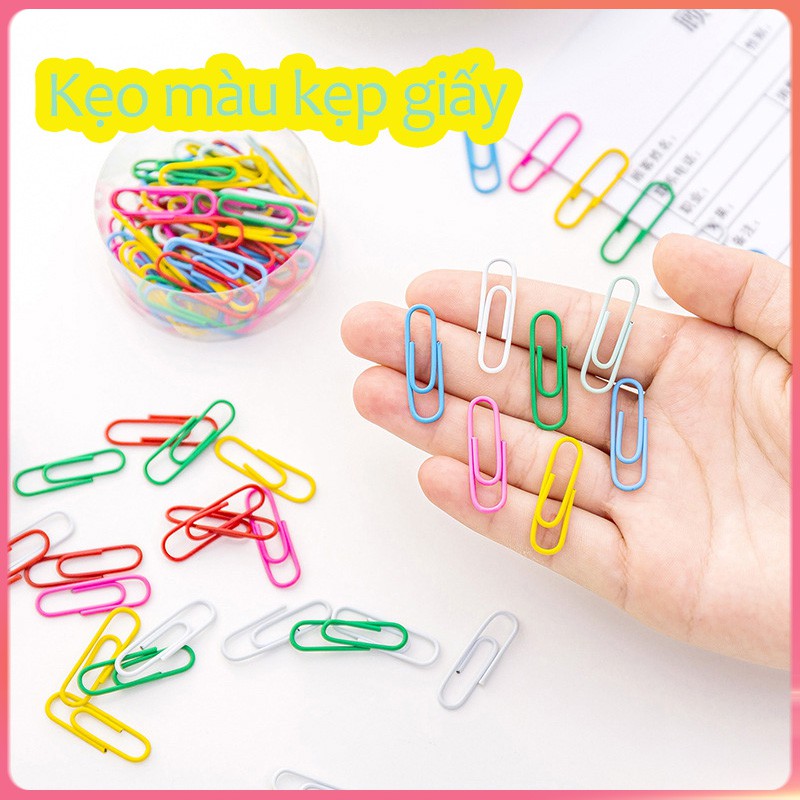 Set 50 kẹp giấy nhiều màu sắc đa năng