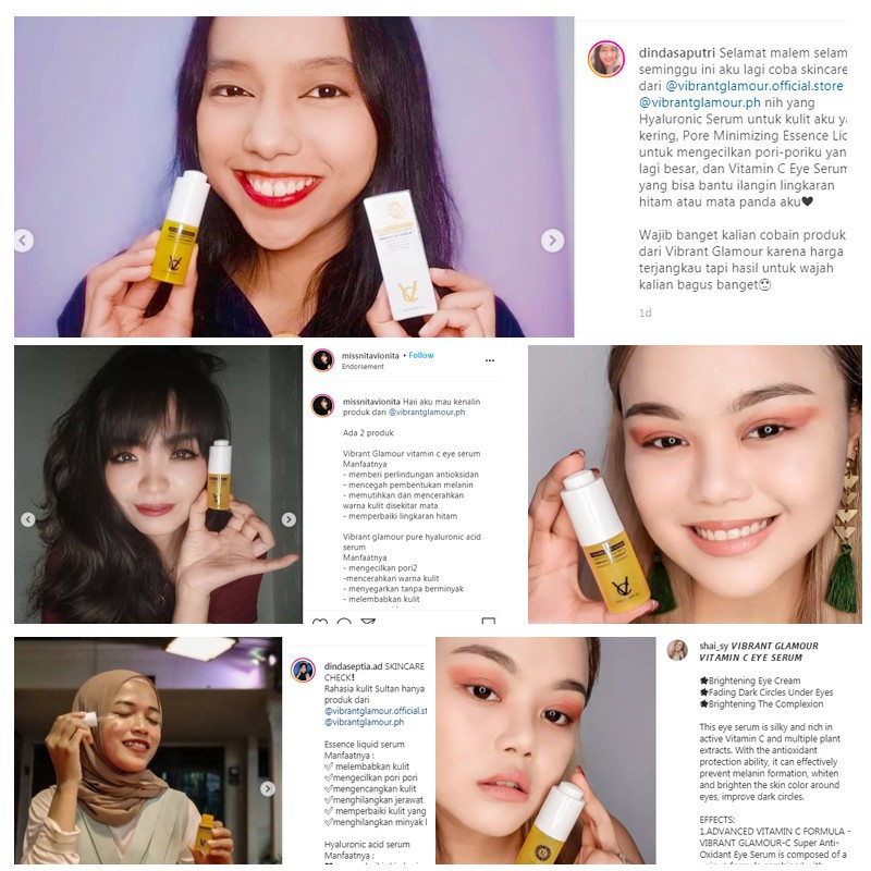Serum Mắt Vitamin C Vibrant Glamour Chống Lão Hóa/ Nếp Nhăn Mờ Quầng Thâm Giảm Bọng Mắt Dưỡng Ẩm Và Làm Sáng Da 20ml | BigBuy360 - bigbuy360.vn
