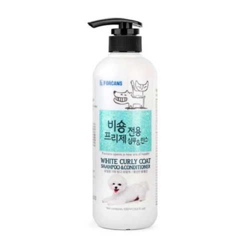 FORCANS Dầu gội và xả dành cho chó mèo lông xoăn màu trắng 550ml - Petemo Pet Shop