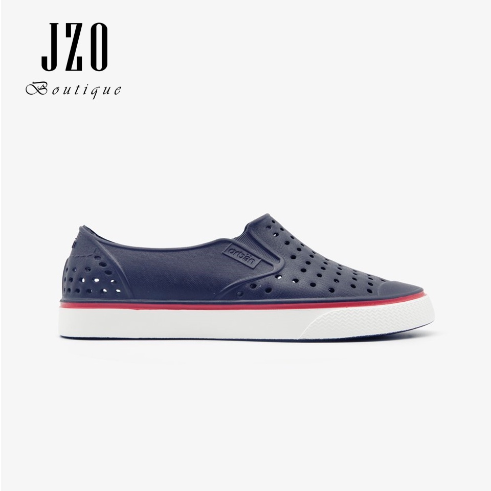 [Chính hãng - Phom nhỏ] Giày nhựa URBAN nam nữ đi mưa đi biển D2201 - Xanh chàm lé đỏ