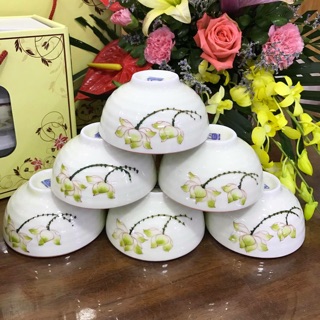 Bộ 10 bát cơm vẽ sen
