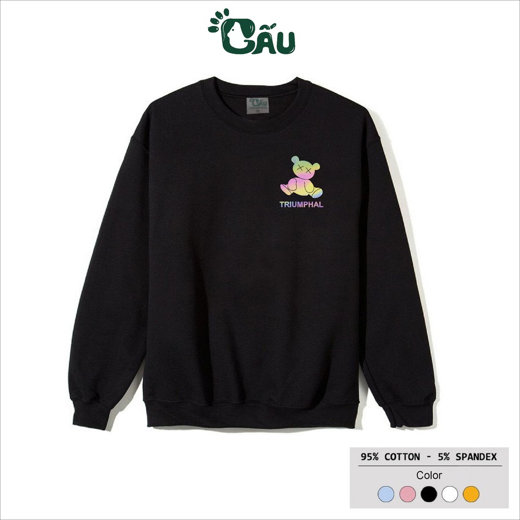 Áo sweater GẤU 194 vải thu đông co dãn, dày dặn mềm mịn form rộng phong cách Unisex - GẤU PHẢN QUANG | BigBuy360 - bigbuy360.vn
