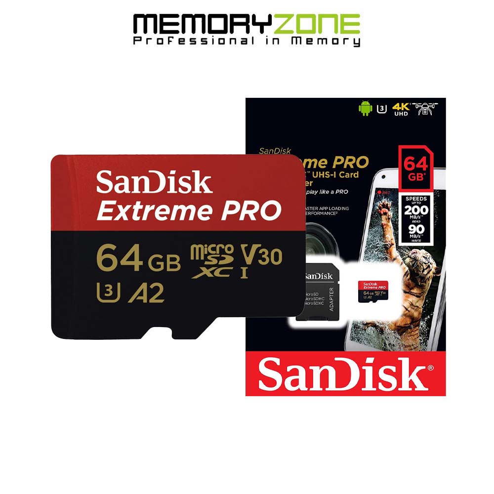 Thẻ Nhớ MicroSDXC SanDisk Extreme Pro V30 A2 64GB 200MB s SDSQXCU-064G