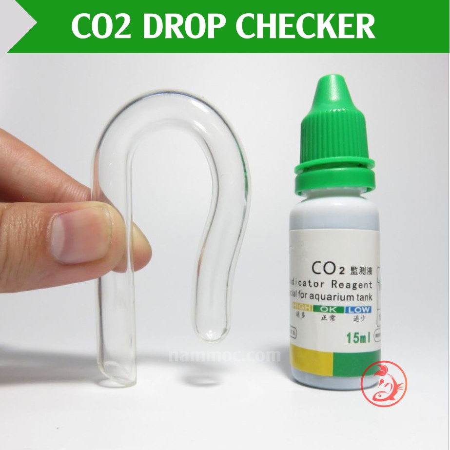 CO2 Drop Checker | Bộ Test CO2 Treo Thành Bể - Kiểu Ngón Tay [Phễu + Dung dịch] | Bộ Kiểm Tra Nồng Độ CO2 Cho Bể Thuỷ Si