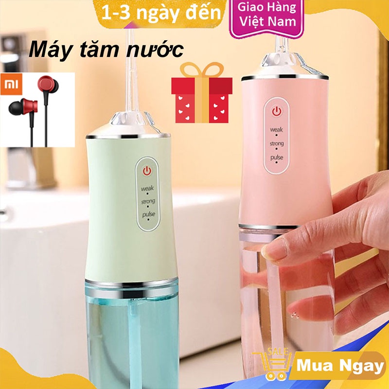 Máy tăm nước cao cấp làm sạch răng miệng, tăm nước thích hợp cho người niềng răng, viêm lợi, răng sâu 4 vòi phun thay