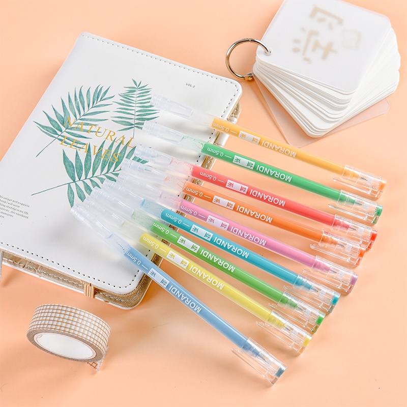 Ông. Set 9 Bút gel Morandi 4 Kiểu Màu Sắc Hoàn Hảo Dành Cho Nhật Ký