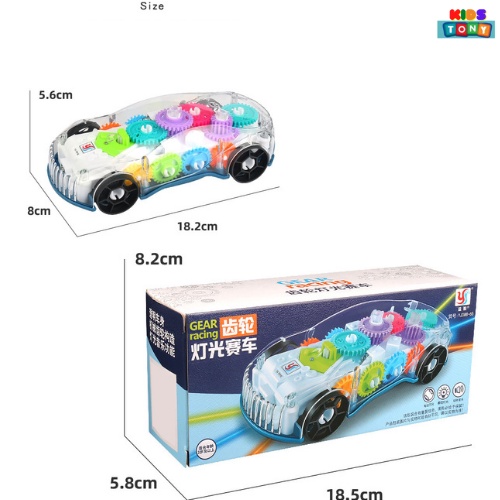Mô hình xe ô tô đồ chơi  có nhạc và ánh sáng vui nhộn xe ô tô đồ chơi bánh răng trong suất tự động phát nhạc   Tony kids