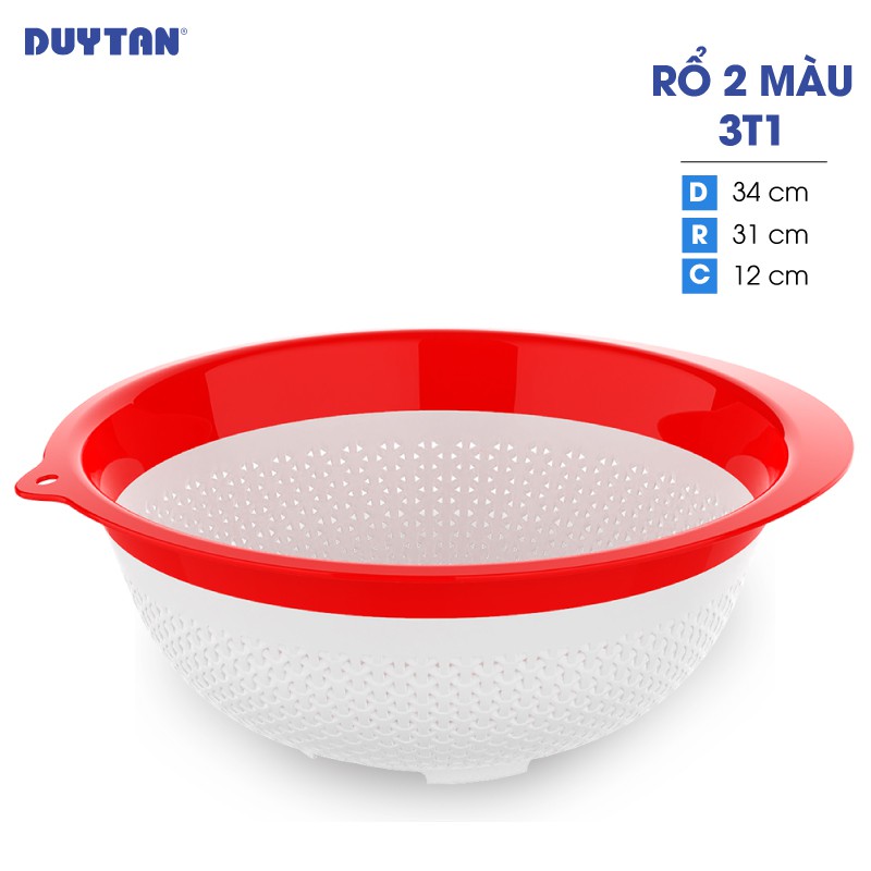 Rổ 2 màu nhựa Duy Tân 3T1 - Kích thước 34 x 31 x 12 cm - Màu ngẫu nhiên