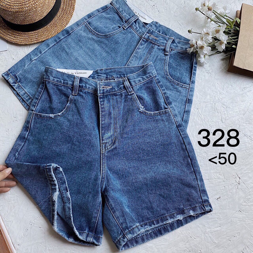 Quần short jean lửng Basic 33, sớ jeans xịn đẹp, quần đùi bò ngố rin trơn đơn giản, denim xanh đậm tối màu Ulzzang ôm
