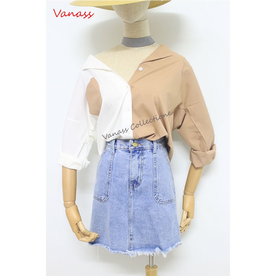 FREESHIP ĐƠN 99K_Chân váy jean A 2 túi