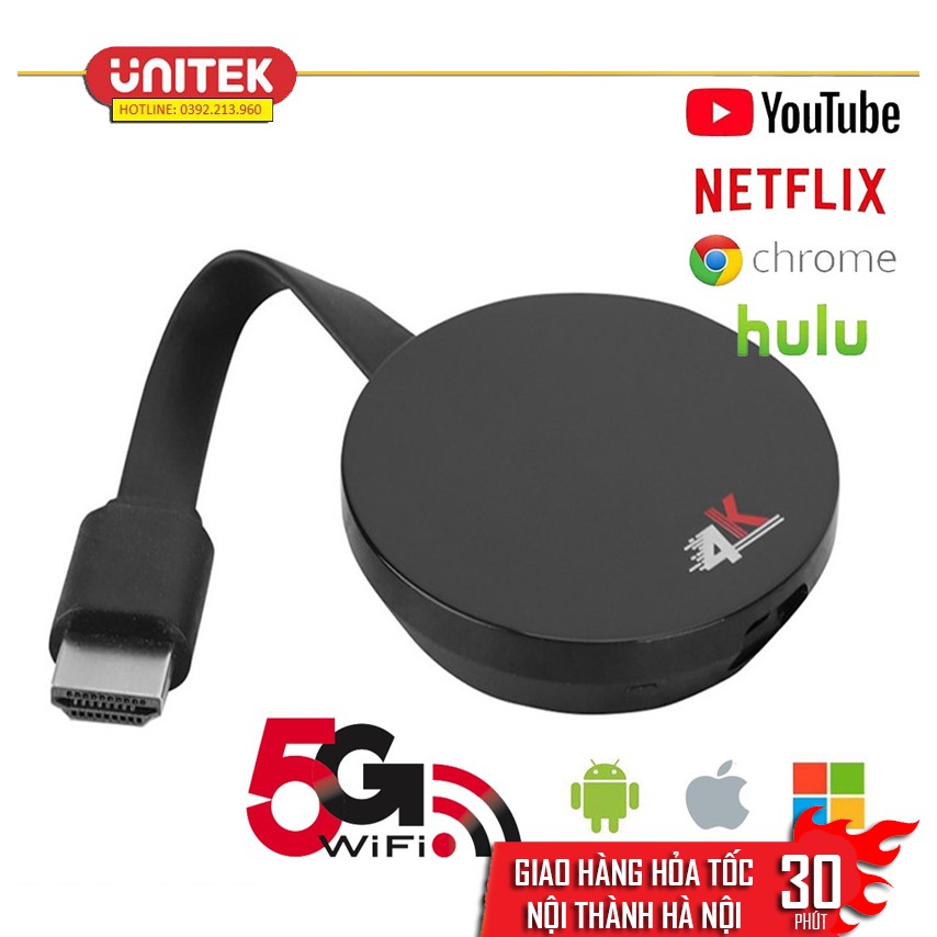 Thiết Bị Kết nối HDMI Không Dây 2.4G/5G Từ Mobile, Tablet, Laptop ra Tivi Chromecast 4K Google G2P