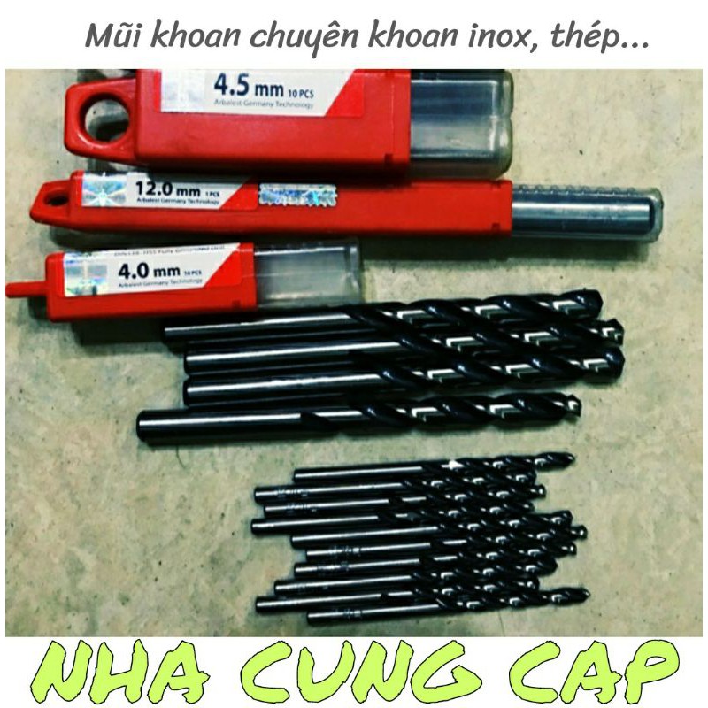 MŨI KHOAN CHUYÊN KHOA INOX, THÉP HỘP ĐỎ