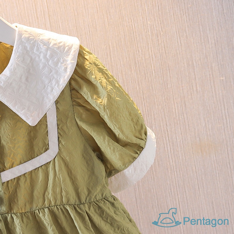 Đầm Công Chúa Cổ Búp Bê Màu Sắc Ngọt Ngào Phong Cách Hàn Quốc Thời Trang Mùa Hè Cho Bé Gái