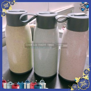 Bình giữ nhiệt thủy tinh vỏ nhựa có quai xách dung tích 350ml - Bình giữ nhiệt lúa mạch MS9