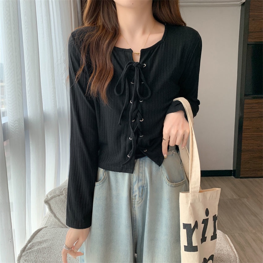 Áo Thun Cổ Vuông Thiết Kế Mới Thời Trang Mùa Thu Dành Cho Nữ