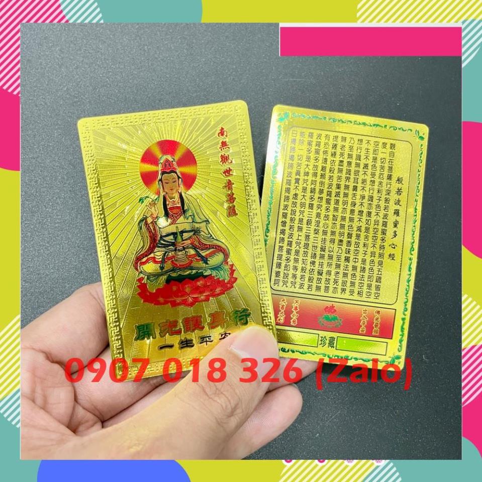 [SHOPEE TRỢ GIÁ] Kim Bài Quan Thế Âm Bồ Tát Bình An Phù Hợp phong Thuỷ Đẹp Lung Linh