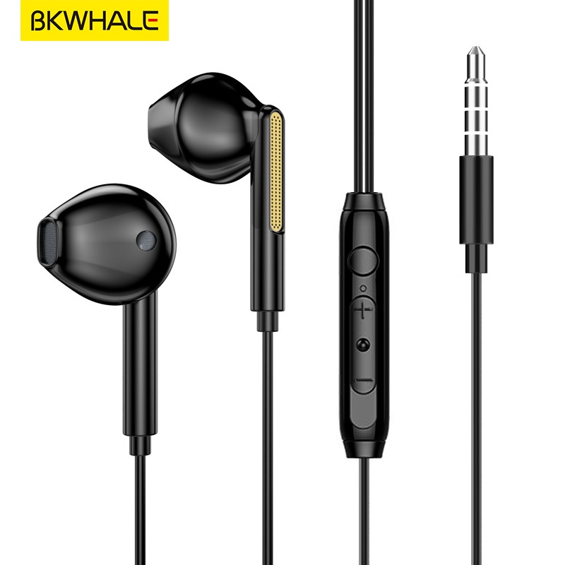 Bkwhale M12 Tai nghe có dây 3,5 mm Tai nghe nhét tai âm thanh nổi có mic cho Android oppo vivo