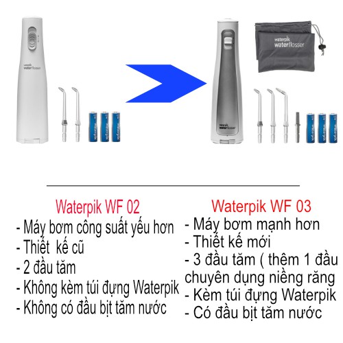 Tăm nước Waterpik WF 02. Mẫu Bền Nhất Của Waterpik