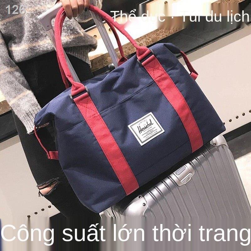 【bán chạy】Túi du lịch đường ngắn có thể được thiết lập với hộp đựng xe đẩy lưới người nổi tiếng xách tay thao nam dung