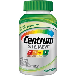 Centrum Silver Multivitamin & Multimineral Adults 50+ bổ sung Vitamin và khoáng chất cho người trên 50, Chai 220 viên