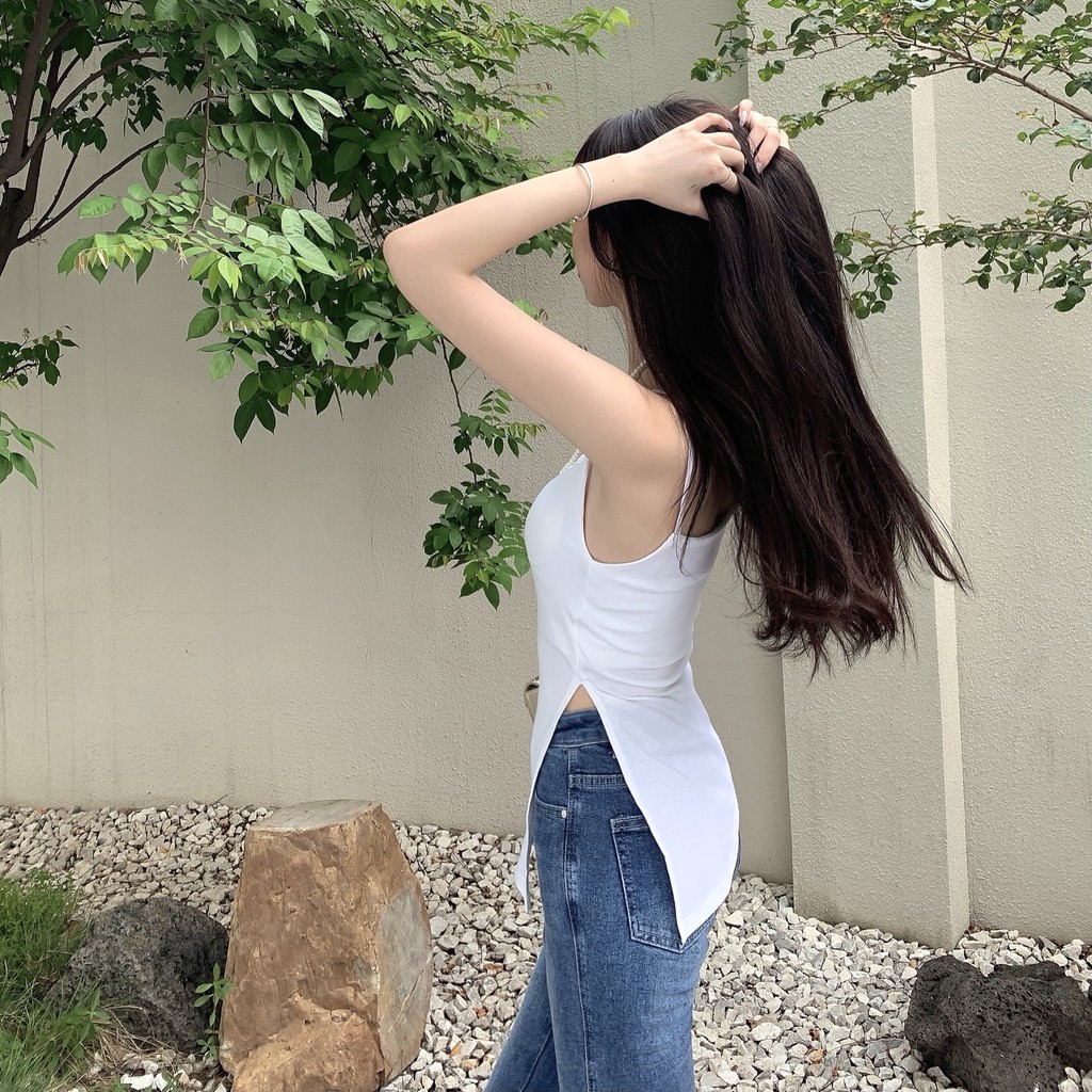 Cocory vn Thời Trang Áo Nữ Màu Trơn Có Đệm Ngực Gợi Cảm