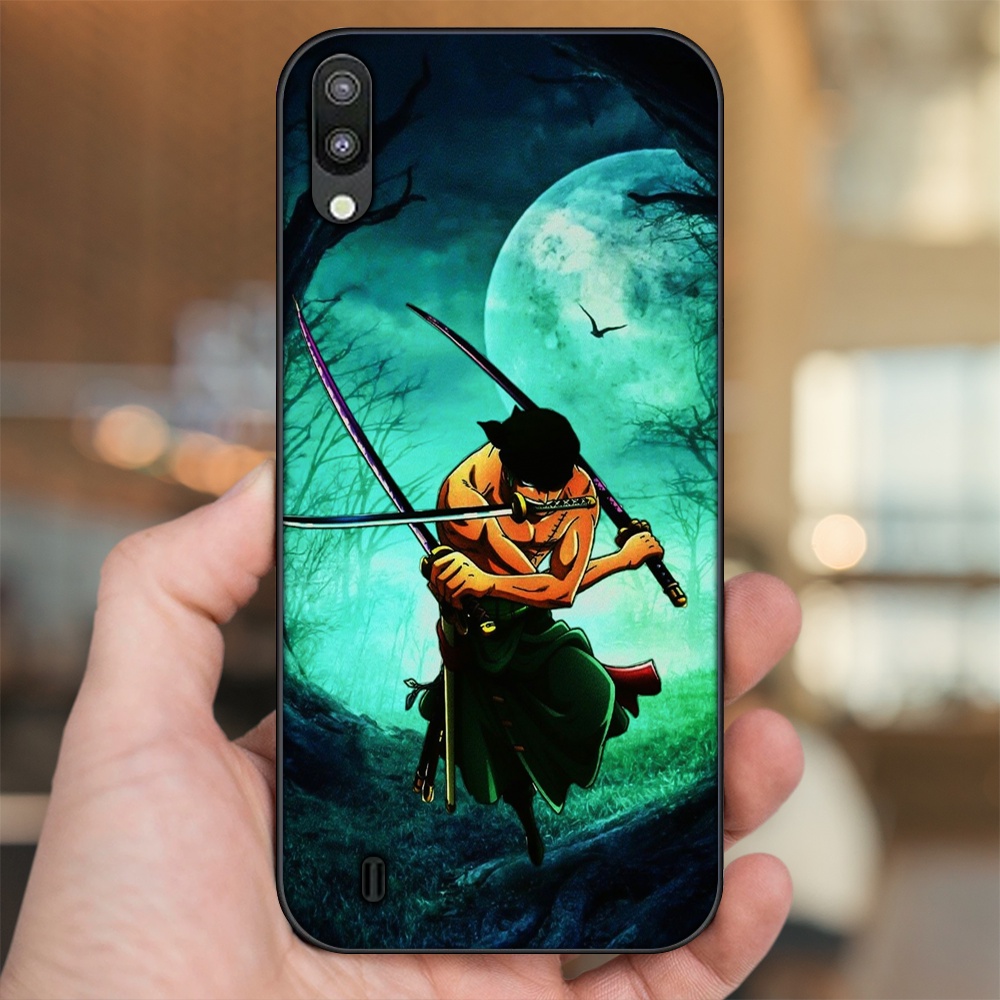 Ốp lưng Samsung M10 viền đen in hình Zoro One Piece