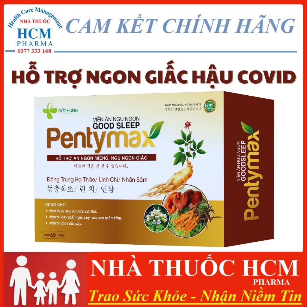 Viên Ngủ ngon Good Sleep Pentymax hộp 60 viên cần thiết cho F0 mất ngủ DHG13
