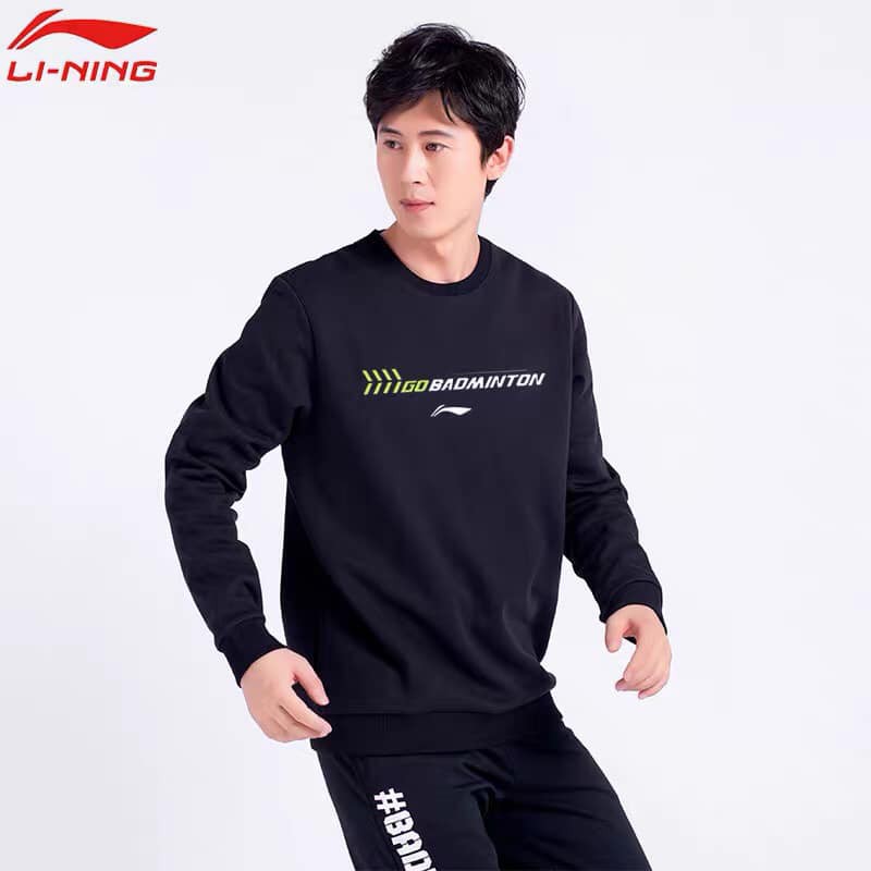 Áo Nỉ Nam AWDP383 Cổ Tròn Dài Tay Lining Size S Chính Hãng