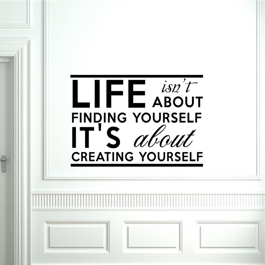 Decal dán tường truyền động lực Tiếng anh Creating Yourself (40 x 58 cm)