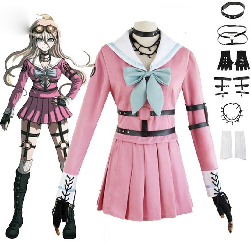 【Preferred】Kính cosplay Danganronpa V3 Killing Harmony Iruma Miu Tóc giả dài thẳng và kính trò chơi Halloween#sQn