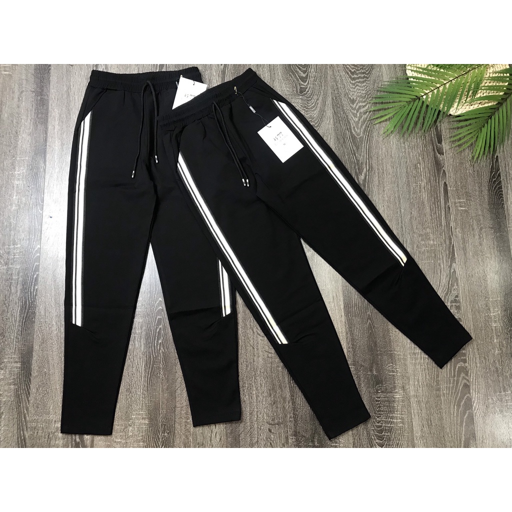 Quần Jogger Thể Thao Nữ Thu Đông 2021 Sọc Kẻ To 2 Bên Hàng Quảng Châu, Chất Umi Co Giãn 4 Chiều, Dày Dặn