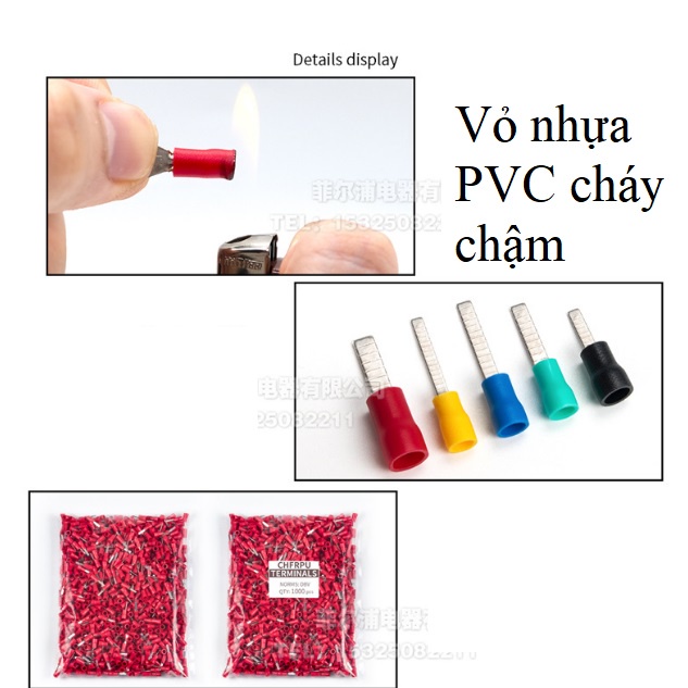 100 chiếc đầu cos kim, đầu cốt, đầu cốt kim, đầu cốt dẹt,đầu cốt dẹp, cốt chữ Y, cốt kẹp dây điện