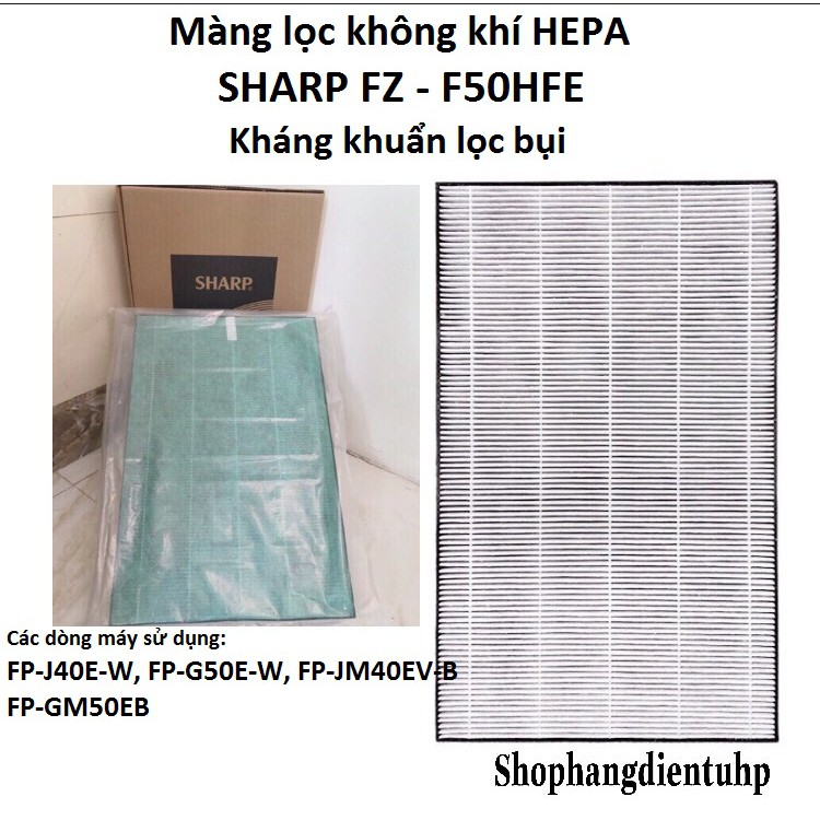 Màng lọc Hepa Sharp FP-J40E-W, FP-G50E-W, FP-JM40EV-B, FP-GM50E-B