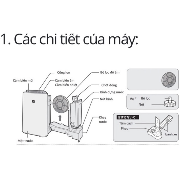 MÁY LỌC KHÔNG KHÍ KIÊM TẠO ẨM SHARP KC-G40-E40-F40-D40