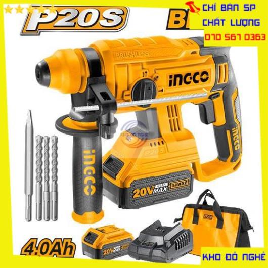 MÁY KHOAN ĐỤC BÊ TÔNG DÙNG PIN INGCO 20V CRHLI22012 ( không chổi than ) KDNTP