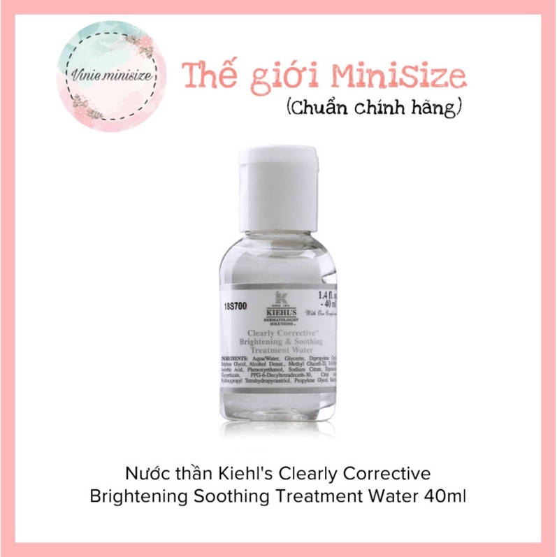Nước thần Kiehl's Clearly Corrective Brightening Soothing Treatment Water 40ml | Vinie.minisize [Minisize-Có sẵn]