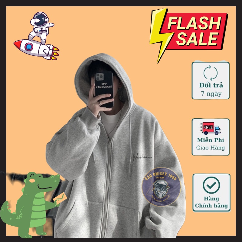 Áo Hoodie Khoá Kéo Washion Có Túi  Và Mũ Chất Đẹp