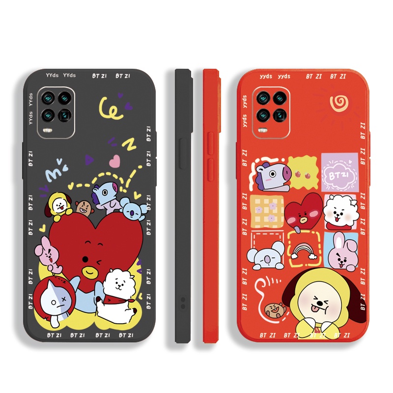 Ốp Điện Thoại Viền Vuông In Hình BTS Hoạt Hình Cho Realme C35 C21Y C25Y C25S C15 C12 C11 2021 Realme 8 Pro 7 X7 Pro 5i 6i